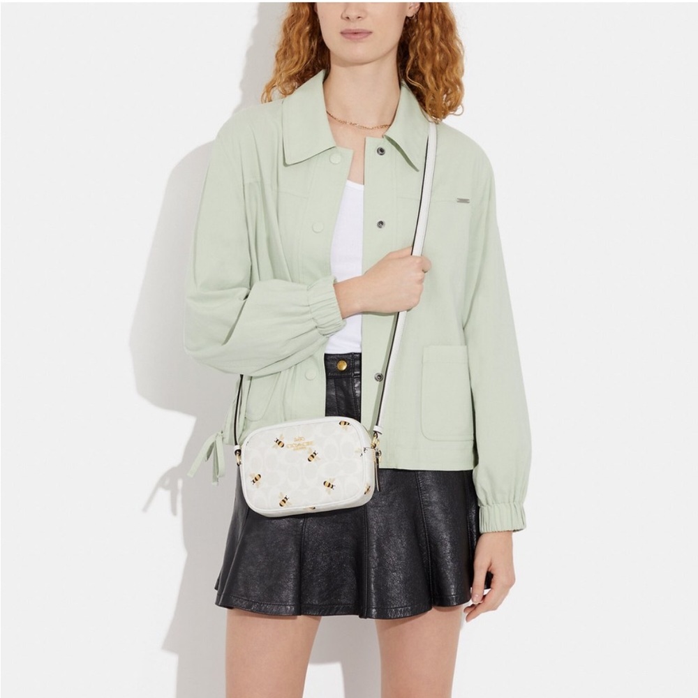 COACH Mini Jamie Camera Bag in Signature Canvas with Bee Print